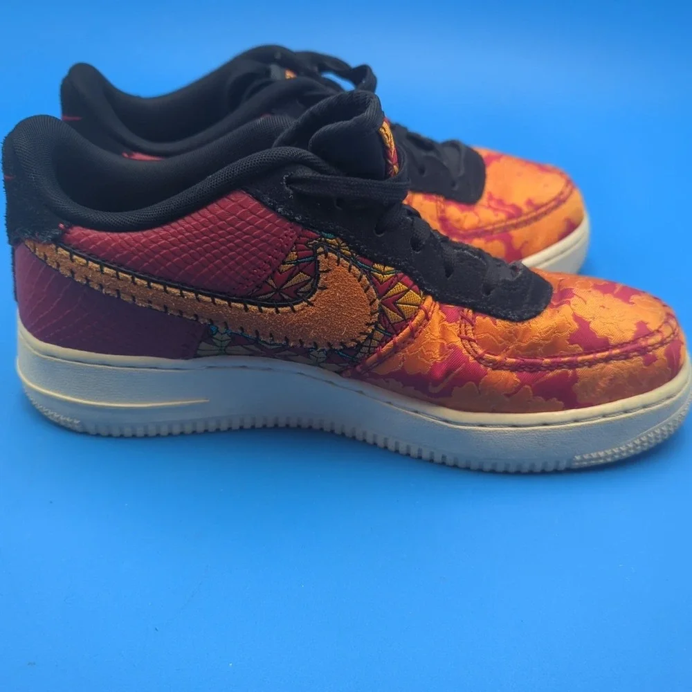 Size 6Y Nike Air Force‎ 1 Low Premium Chinese New Year Orange Red Floral